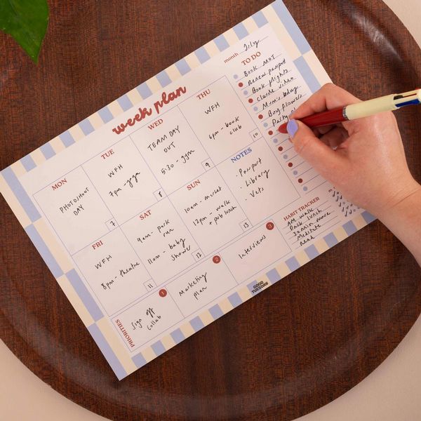 A4 Weekly Planner Pad | Butter Blue