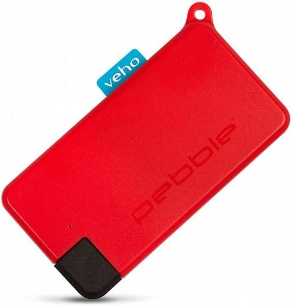Veho Pebble Pokket 1000Mah Micro-Sized Keyring Power Bank Red