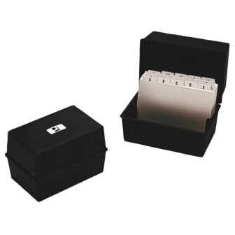 Q-Connect Card Index Box 6x4Inches Black